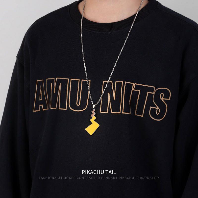 Men's Hop Trendy Cool Letter Korean Style Sweater Chain Necklace