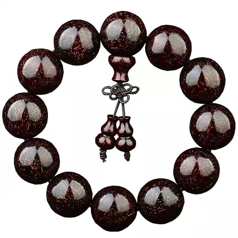 Men's Rosewood Imitation Star Crafts Nanmu Black Buddha Beads Bracelet