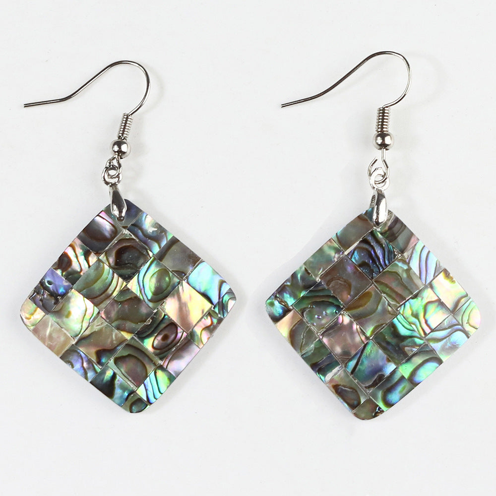 Natural Abalone Shell Ear Hook Eardrop Earrings