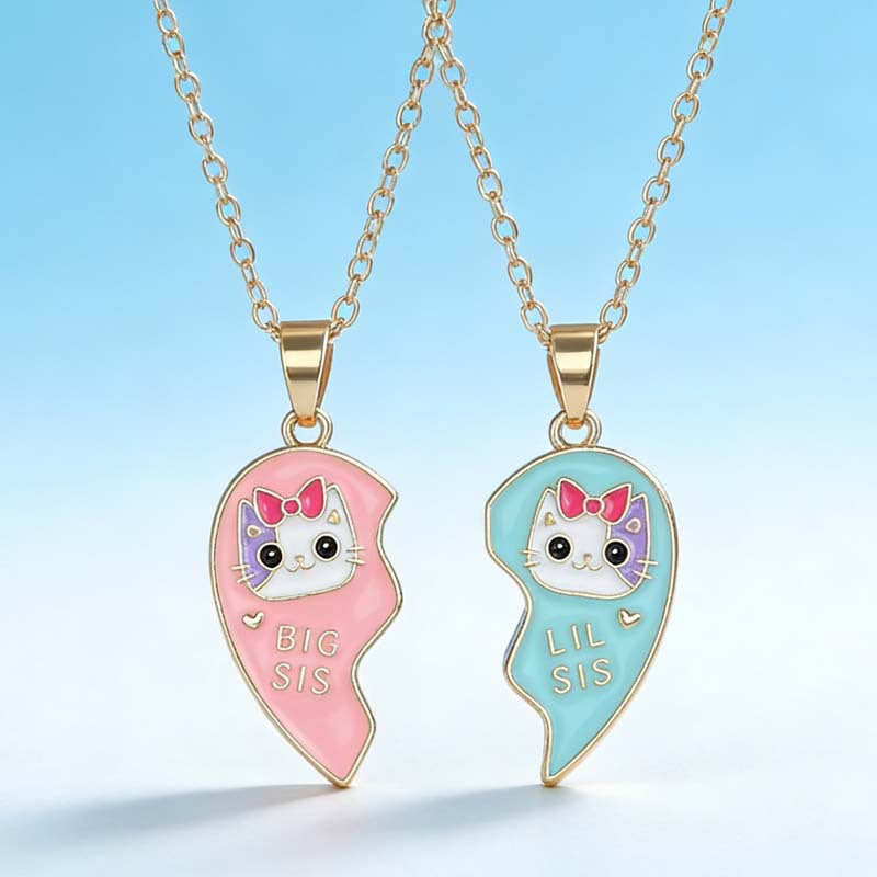 Love Magnetic Good Friend Heart-shaped Three-piece Necklace