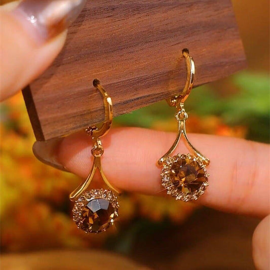 Korean Exquisite Small Diamond Super Flash Round Ear Clip Rings