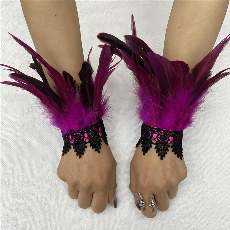 Feather Halloween Performance Ball Lace Wristband Bracelets