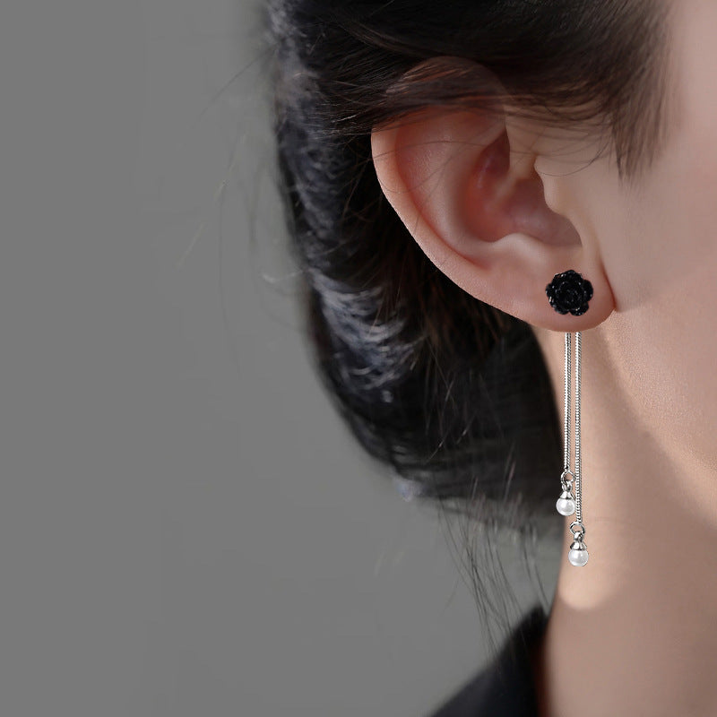 Women's Pentagram Tassel Unique High-grade Long Meteor Chain Bean Hook Ear Line