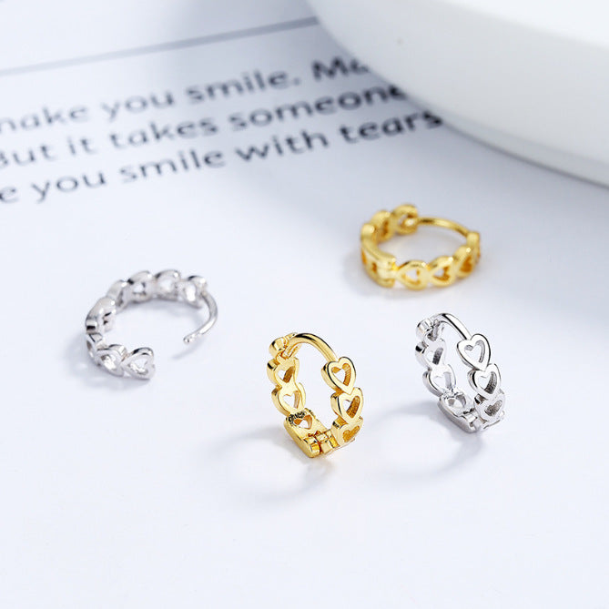 Love Heart Clip Mori Female Frosty Style Special Ear Buckle