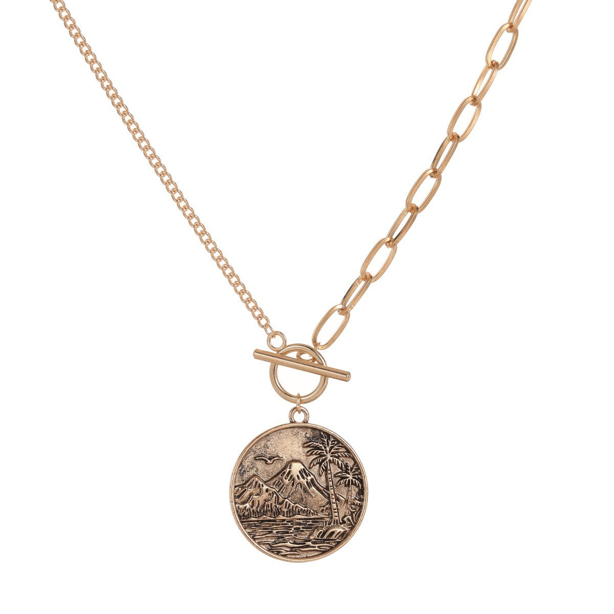 Women's Alloy Stitching Chain Vintage Fuji Ye Necklaces