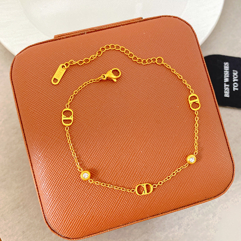 Light Luxury Micro Inlaid Zircon Woven Wire Mesh Fashion Temperament Bracelet