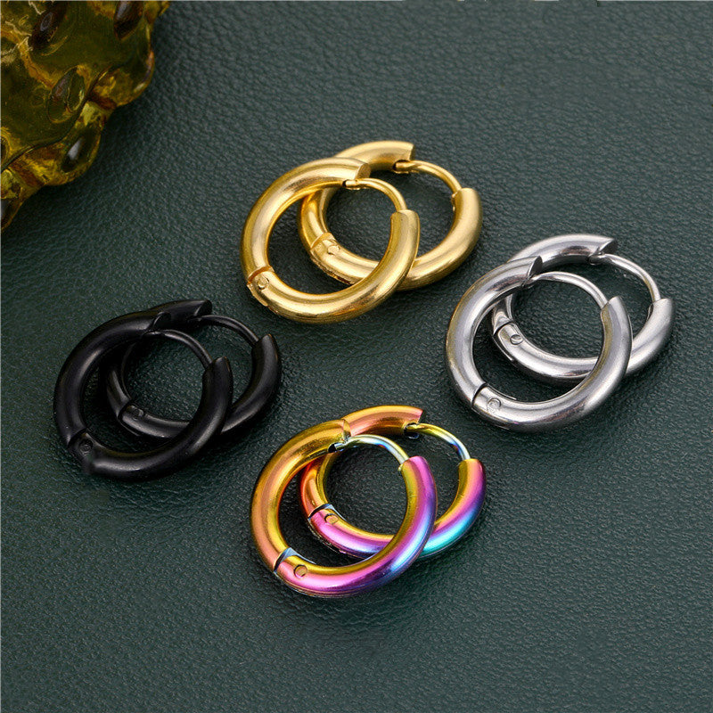 Women's & Men's For Titanium Steel Simple Clip Electroplated Earrings