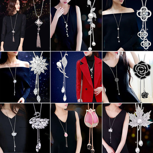 Women's Classic Sweater Chain Long Clothes Accessories Necklaces