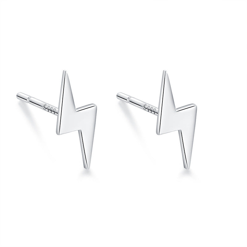 Women's Sterling Sier Simple Small Star Moon Mori Earrings