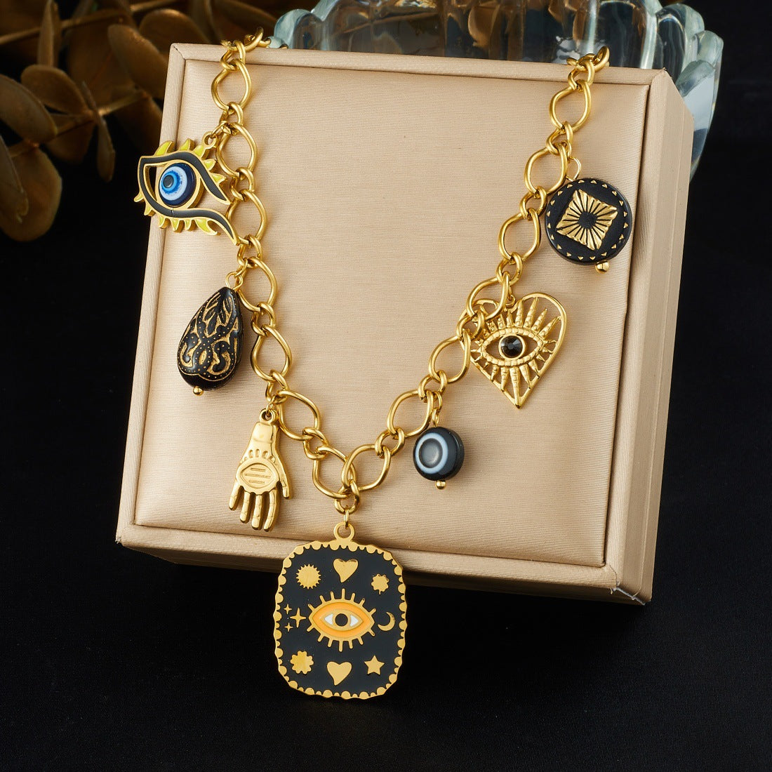 Personalized Trendy Dark Wind Oil Dripping Necklace