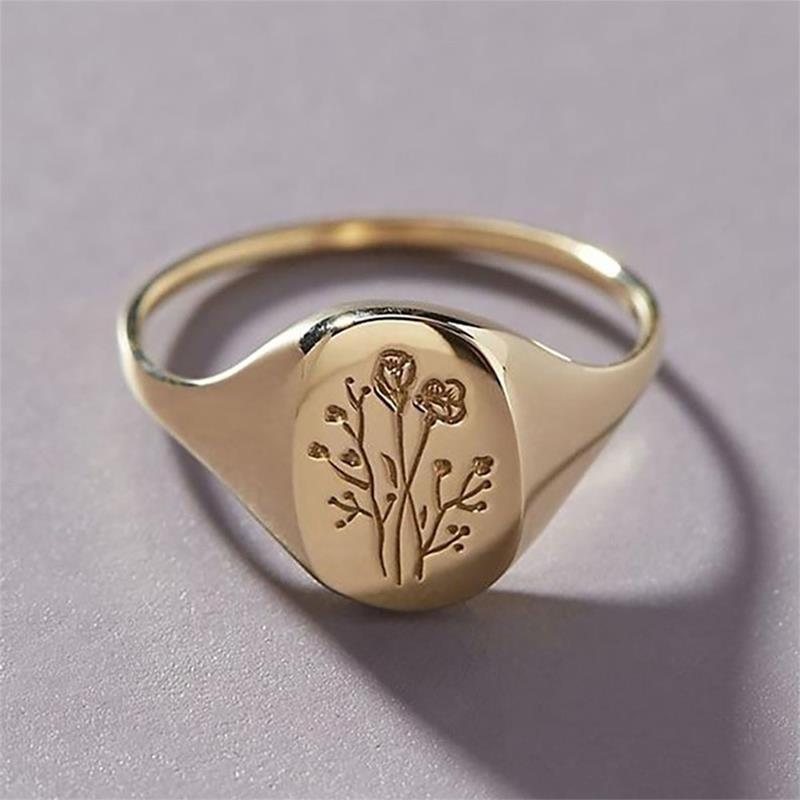 Versatile Rose Flowers Print Boutique Fashion Ring