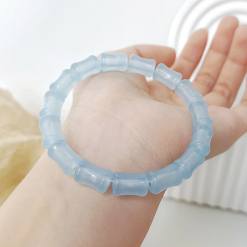 Female Aquamarine Gray Moonlight Natural Crystal Bracelet