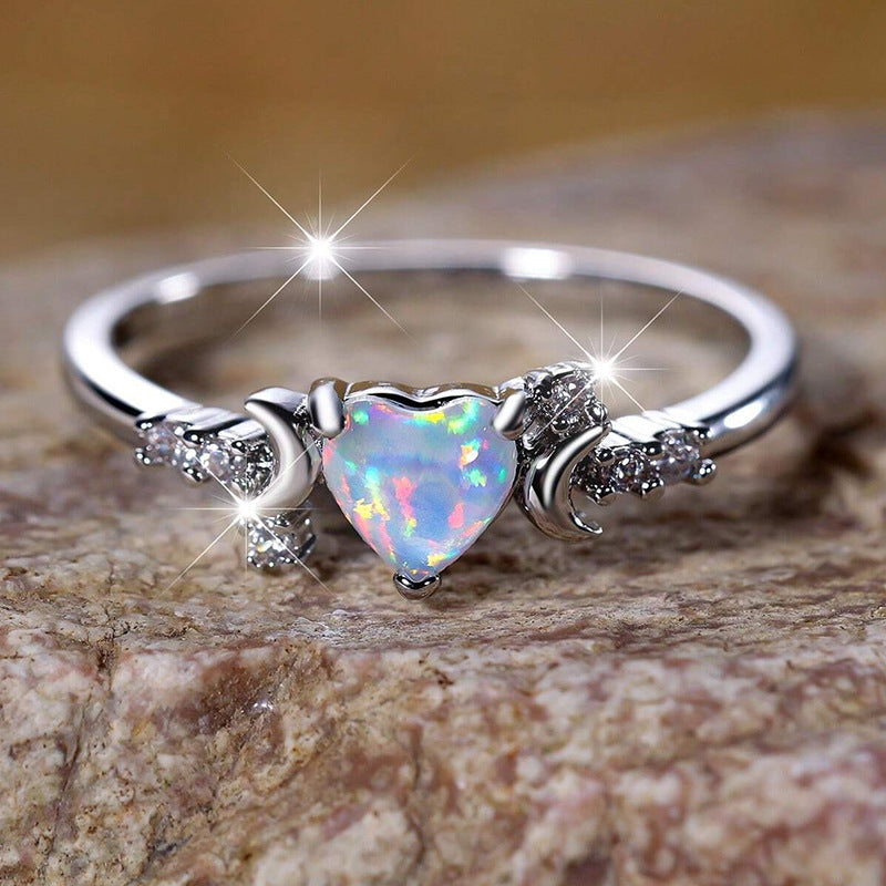 Unique Durable Women's Fashion Love Moon Rings