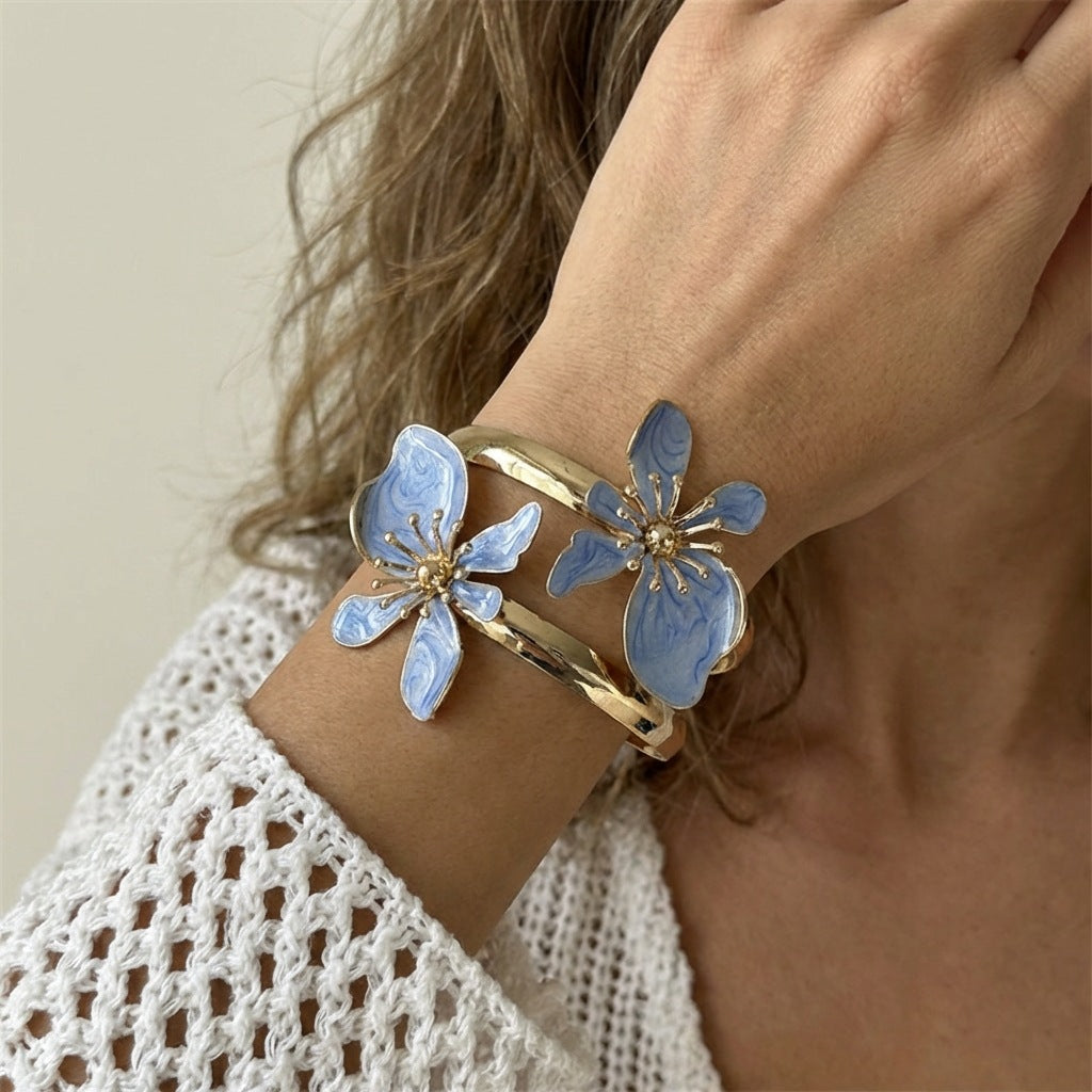 Flower Elegant High Sense Vacation Style Double Bracelet