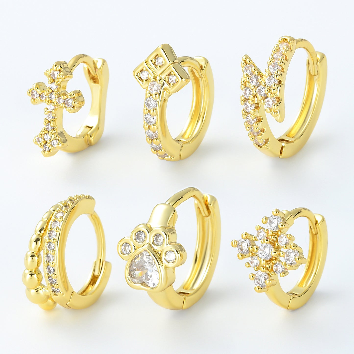 Geometric Micro Inlaid Zircon Clip Cold Ear Buckle