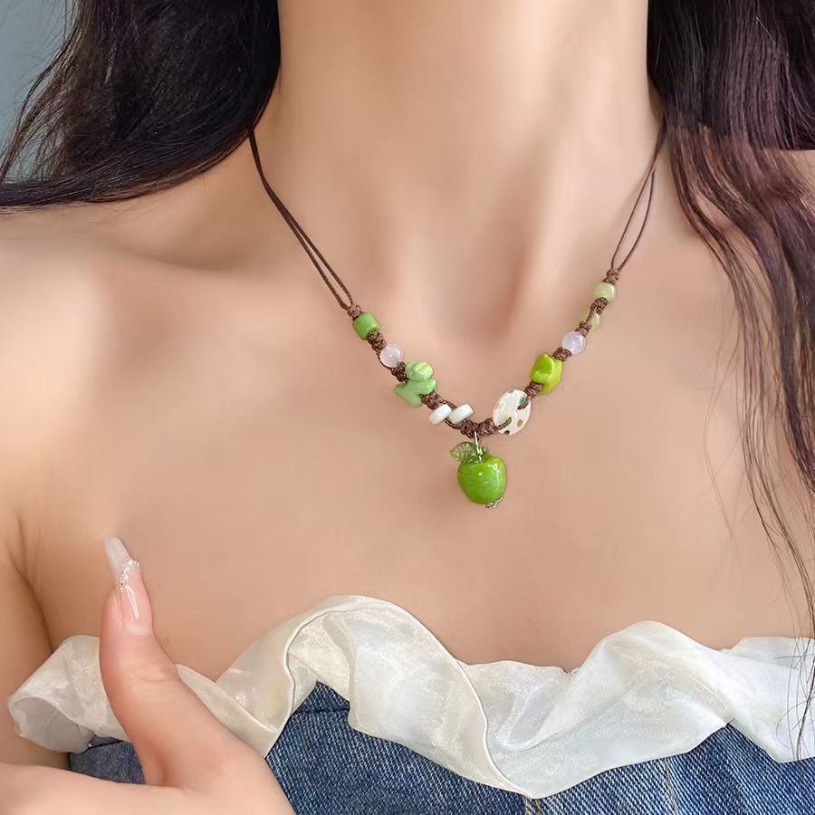 Sweet Apple Cute Button Niche Clavicle Chain Cartoon Gifts For Necklace