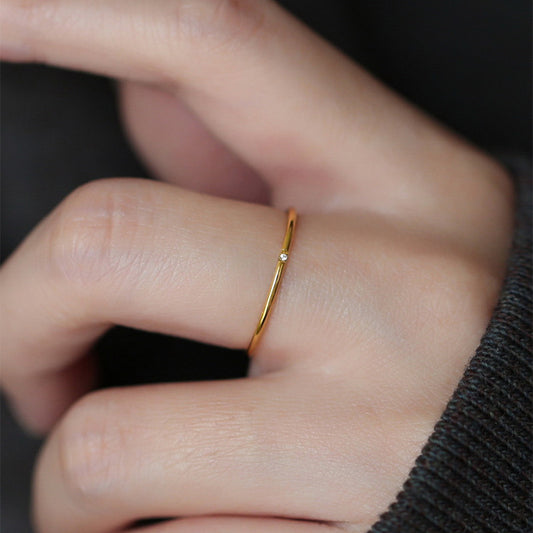 Women's In The Debris Titanium Steel Simple Rings