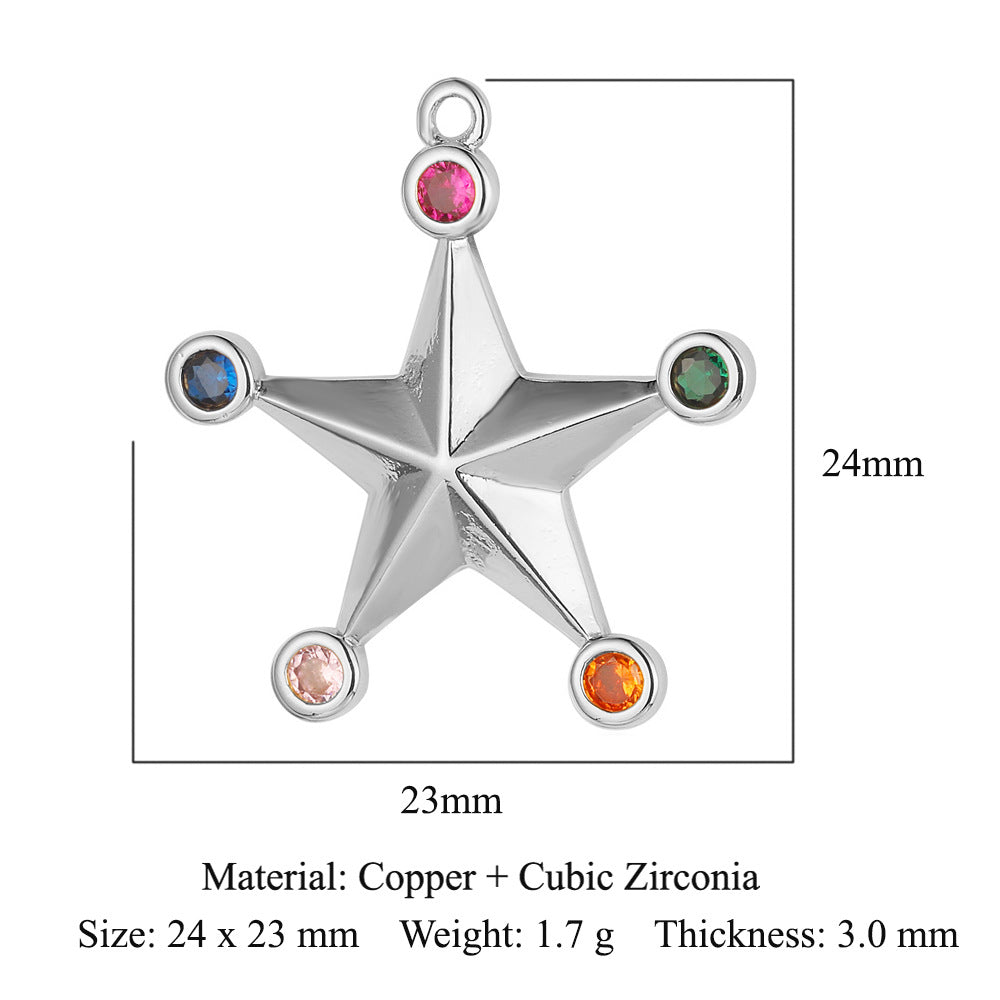 Star Moon Copper Zircon Devil's Eye Pendants