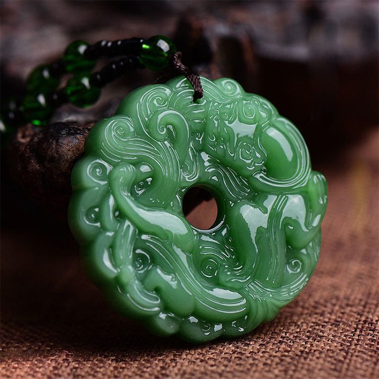 Jade Safety Buckle Ethnic Style Good Luck Comes Pendants