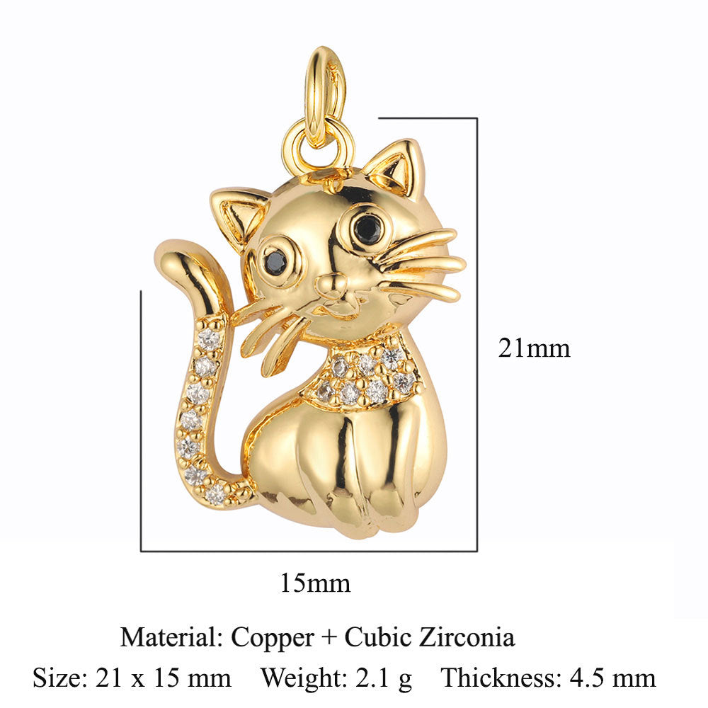 Kitten Puppy Eyes Copper Zircon Water Necklaces