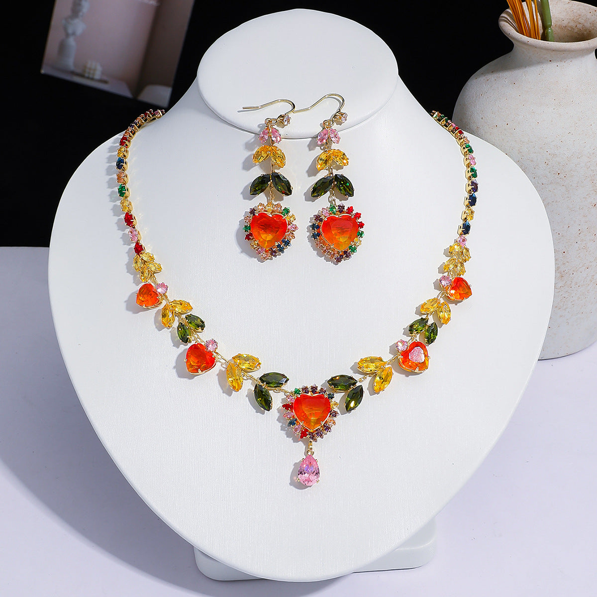 Fashion Trend Zircon Green Butterfly Tassel Necklace
