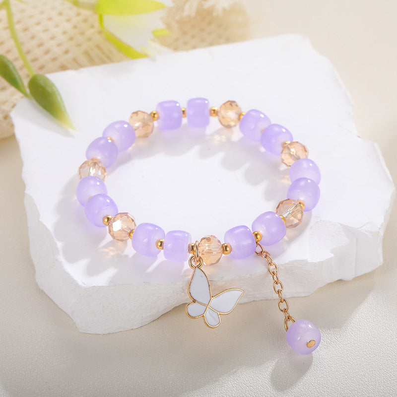 Crystal Butterfly Candy Color Girlfriends Small Bracelets