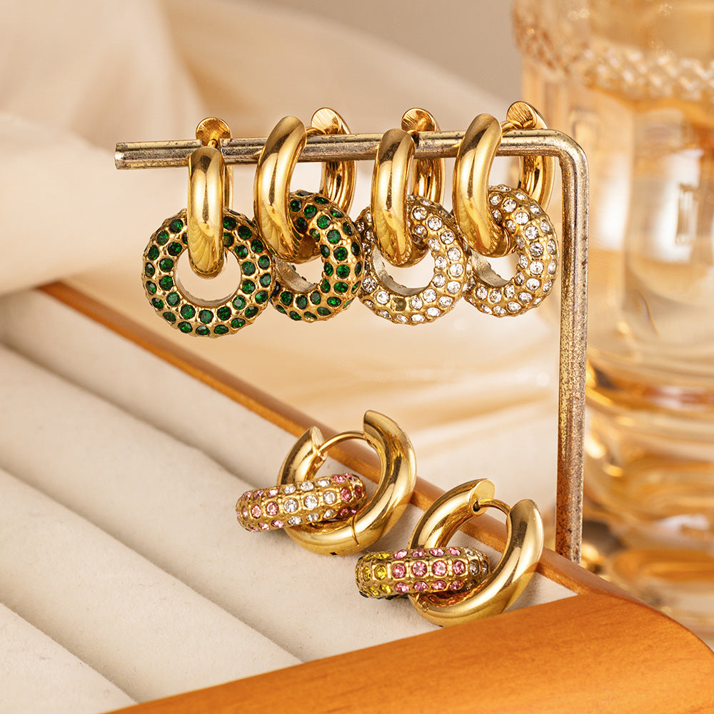 Women's High-grade Detachable Double Clip French Retro Ear Buckle
