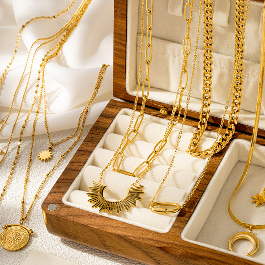 Women's Trendy Unique Titanium Chain Fashion Style Geometric Necklaces