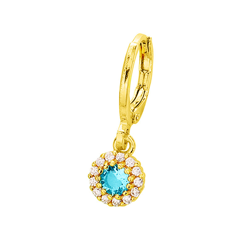 Selection Blue Diamond Cross Clip Personality Fashion Cool Korean Style Ear Buckle