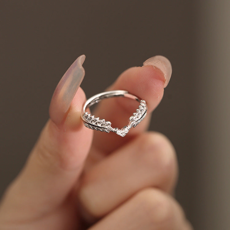 Women's Wheat Love Heart-shaped Light Luxury Minority Exquisite High-grade Simple Versatile Ring