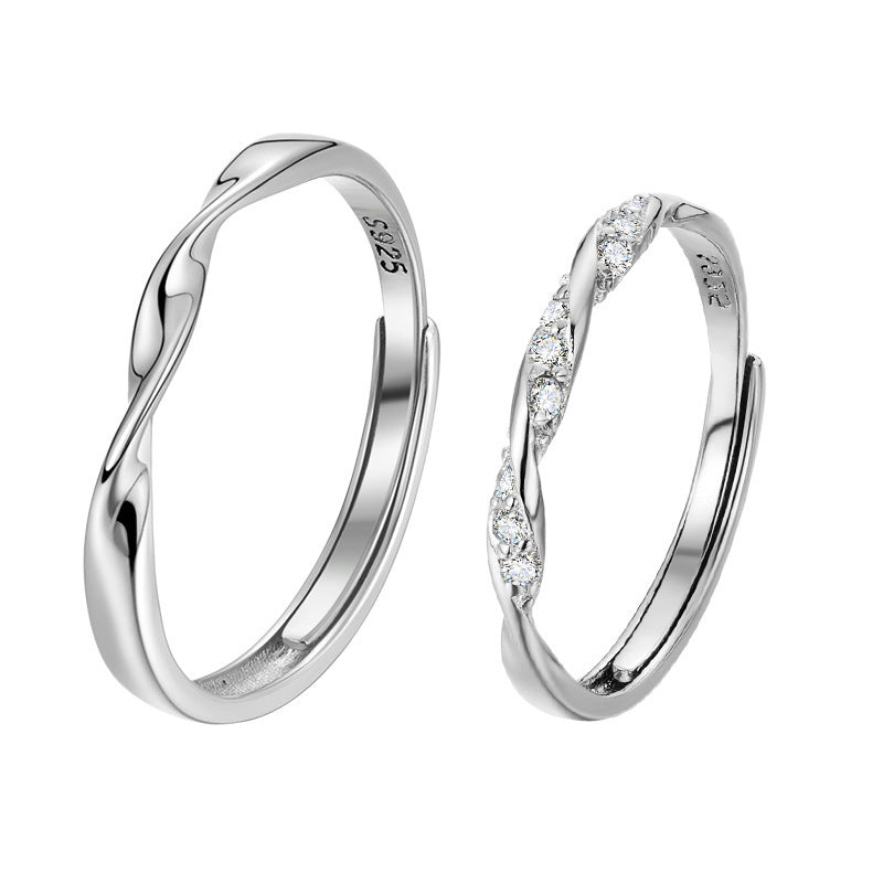 Women's & Men's Endless Love Couple Mobius Simple Inlaid Rings