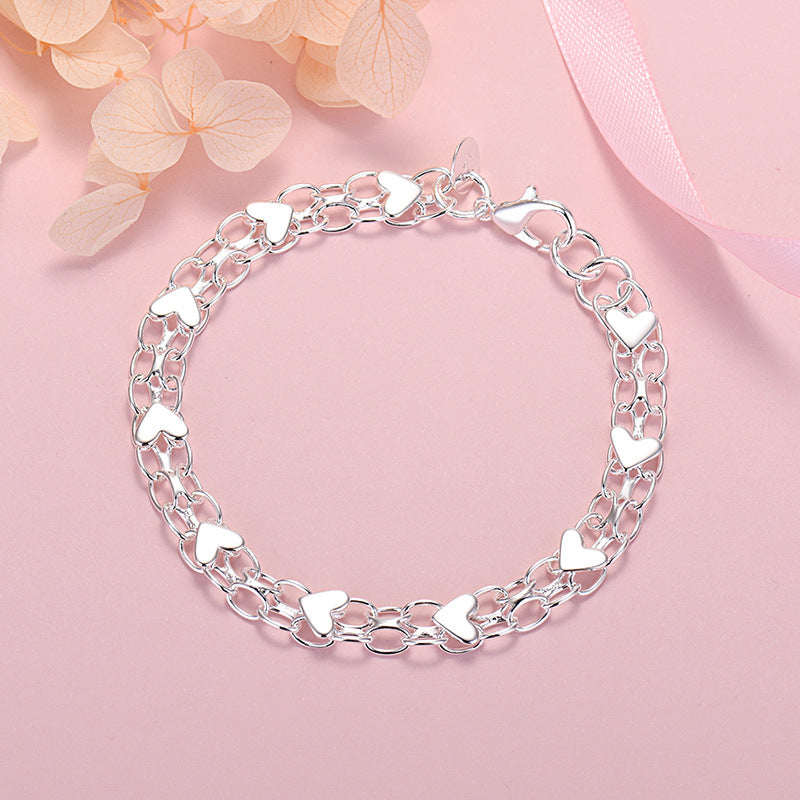 Women's Sier Plated Love Live Broadcast Noble Bracelets