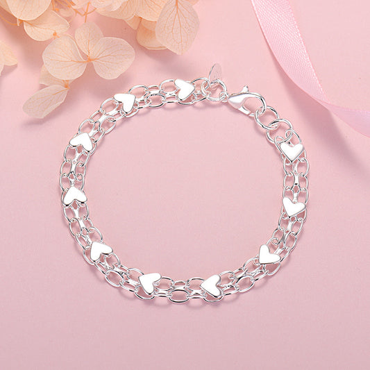 Women's Sier Plated Love Live Broadcast Noble Bracelets