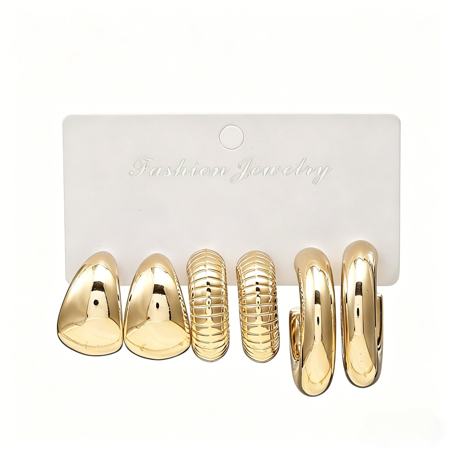 Women's Gold Geometric Fashionable High Sense Combination Earrings