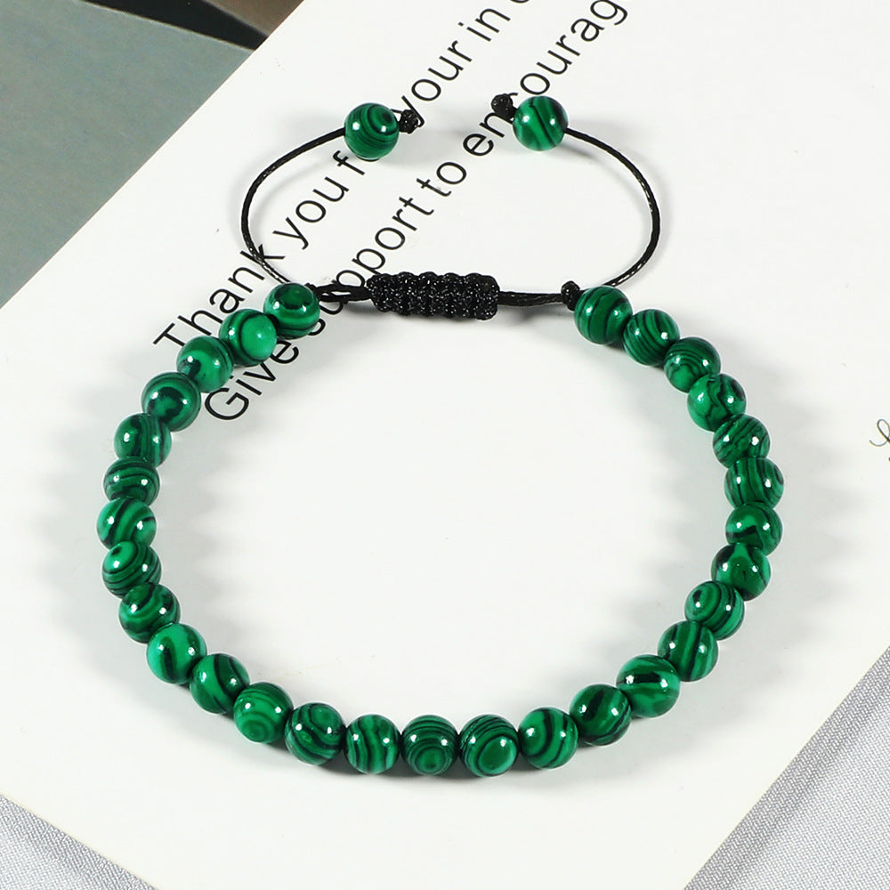 Fashion Haematite Beaded Turquoise Braided Rope Bracelet
