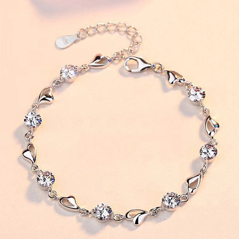 Women's Ocean Heart Sier-plated Light Luxury Minority Valentine's Day Bracelet