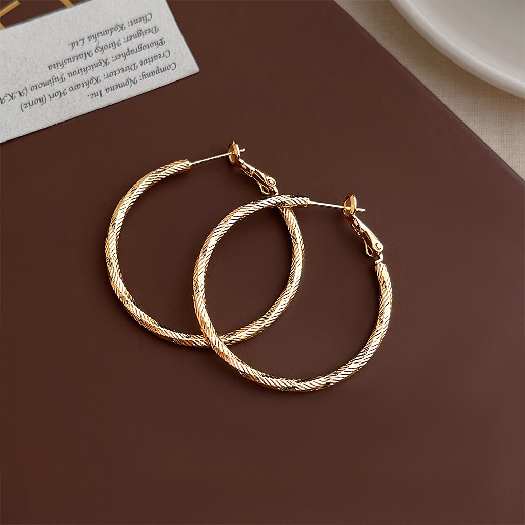 Women's Minimalist Exaggerated Big Ear Fashionable Temperament Personalized Cold Style Simple Earrings