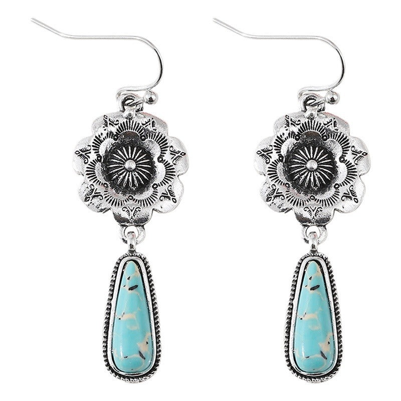 Women's Multiple Options Bohemian Ethnic Turquoise Eardrops Combination Earrings