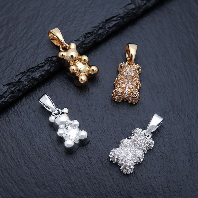 Women's & Men's Personalized Black Metal Soft Candy Bear Pendants