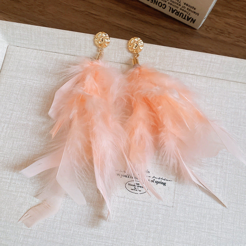 Cheese Pleated Fashionable Casual Style Ear Hook Earrings