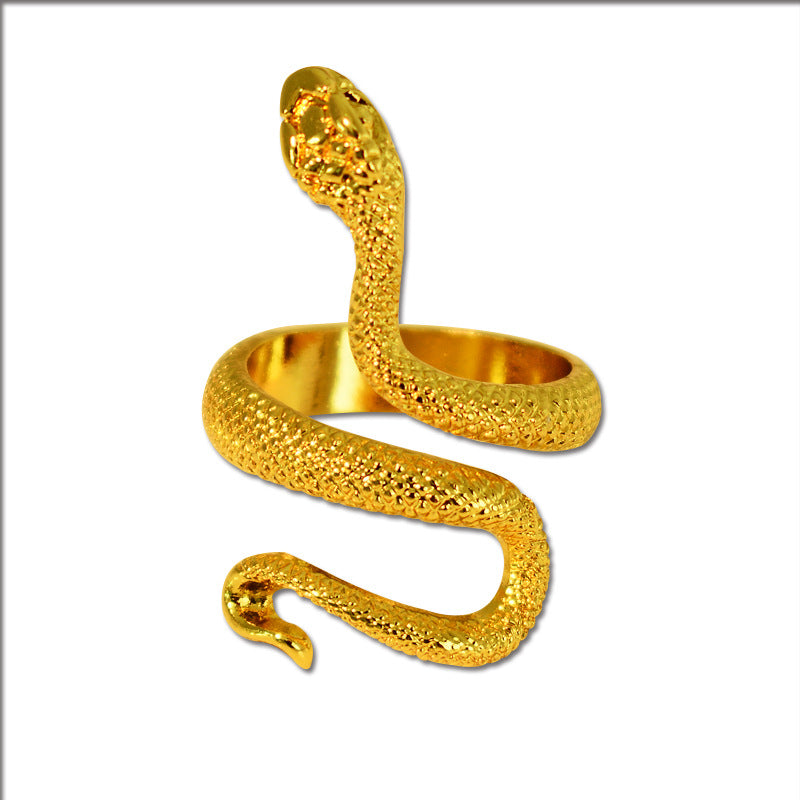 Sier-plated Paint Snake Unisex Retro Source Rings