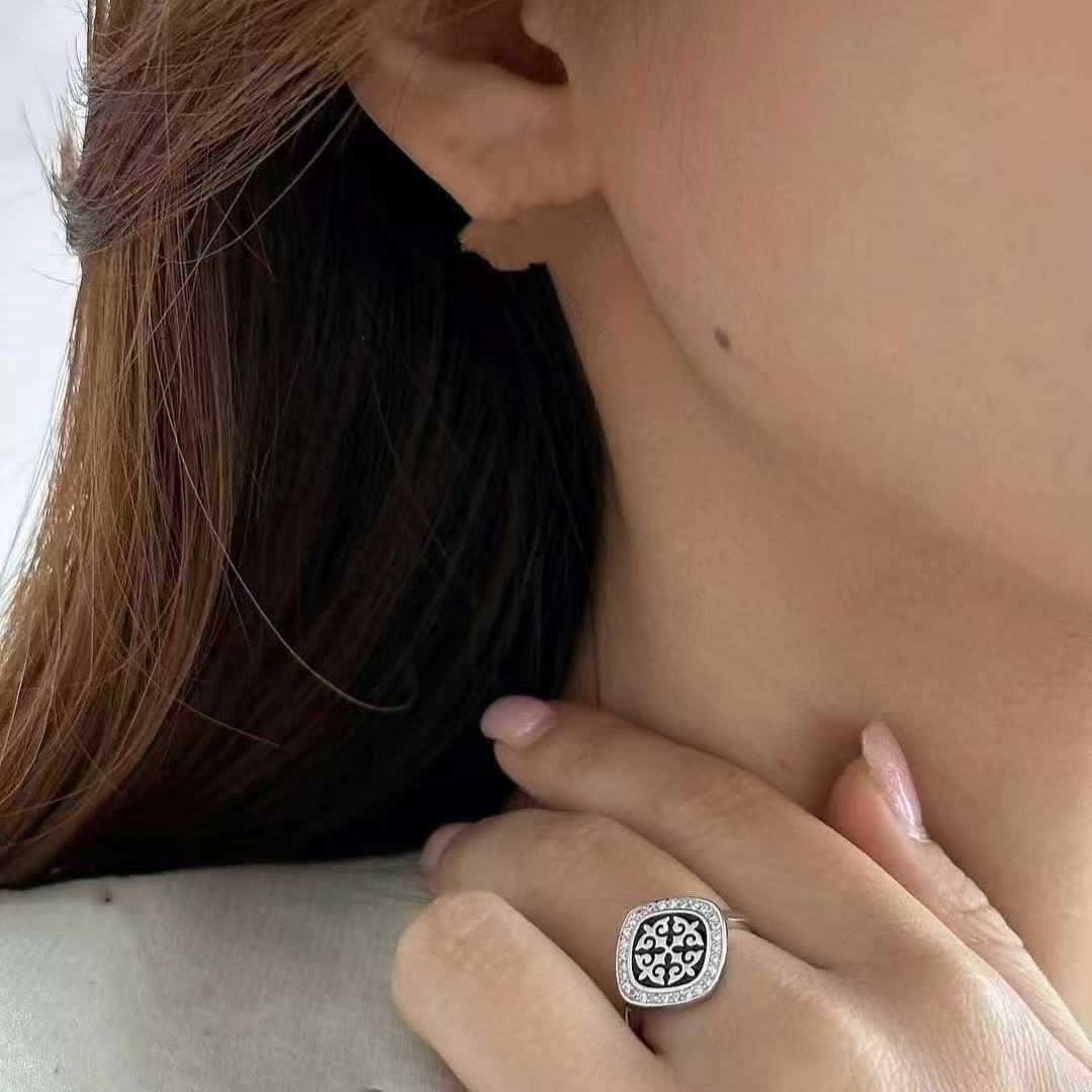 Kazakh Element Open Ethnic Style Simple Niche Index Ring