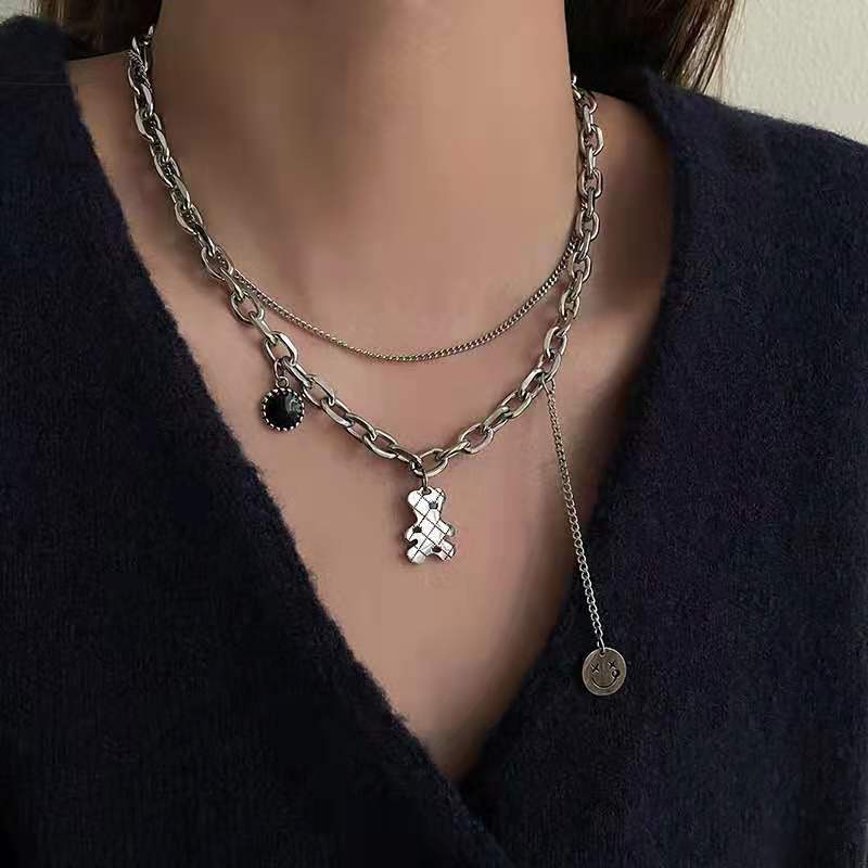 Women's & Men's Fashion Simple Titanium Steel Sweater Chain Personalized Hip Hop Necklace