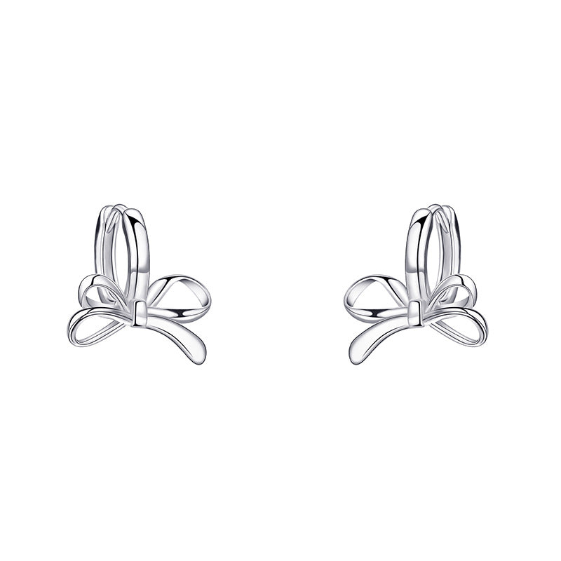 Women's Bow Clip Light Luxury Minority Metal Earrings
