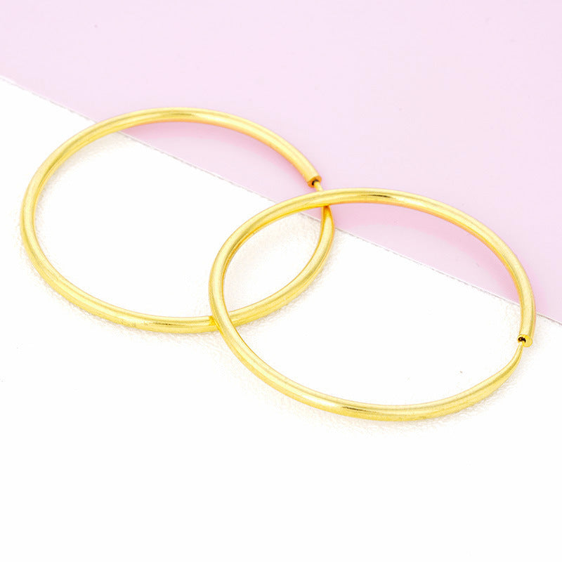 Women's & Men's Gold-plated For Earclip Simulation Gold Glossy Earrings