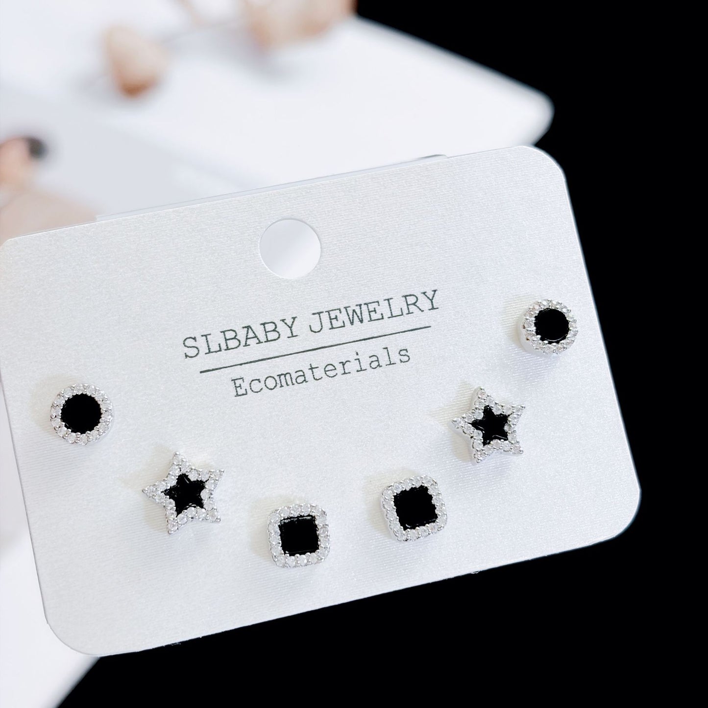 Women's Needle Simple Series Three Pairs Storage Ear Rings