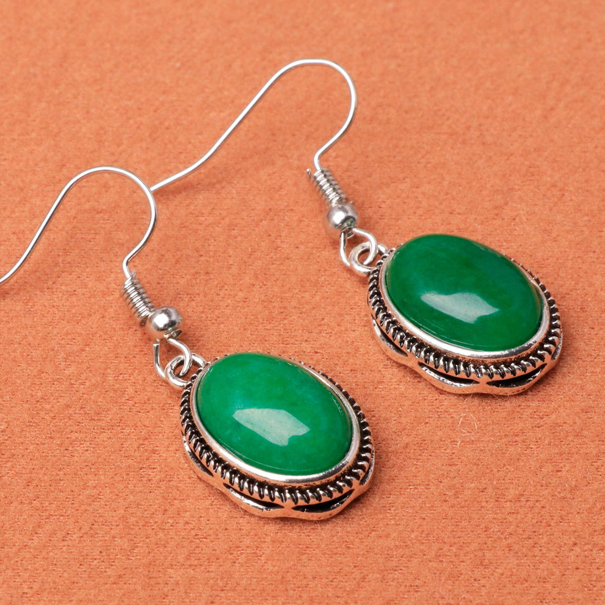 Women's Gemstone Simple Temperament Alloy Fashion Personalized Eardrops Earrings