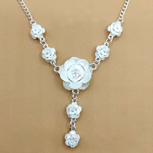 Rose Flower Brushed Miao Sier Jewelry Necklaces