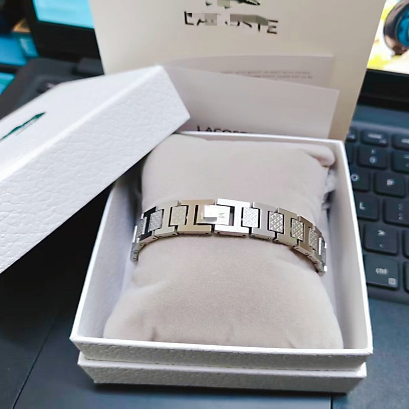 Durable Men's Adjustable Stainless Steel Crocodile Bracelet