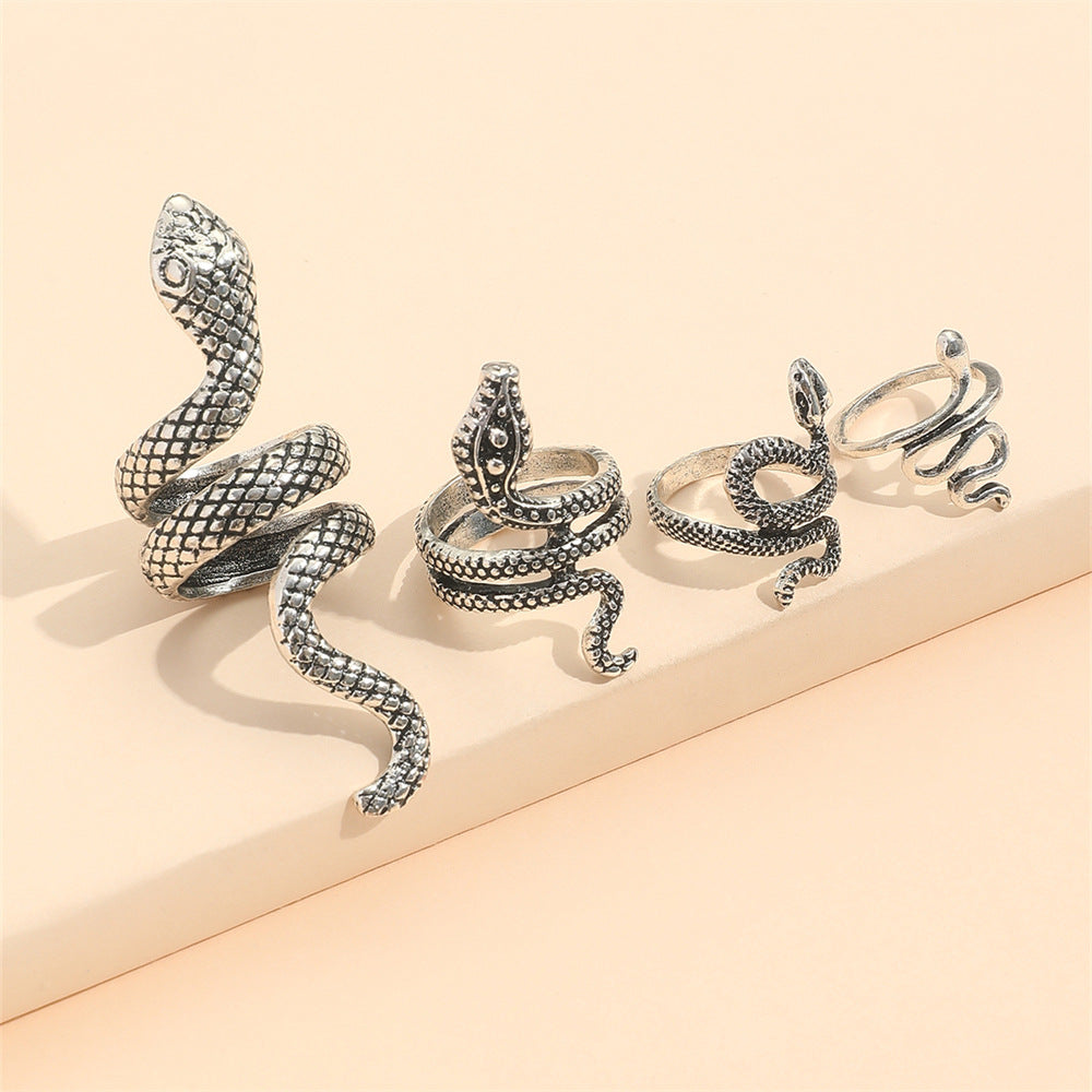 Men's Handsome Snake Pattern Punk Snake-shaped Animal Rings